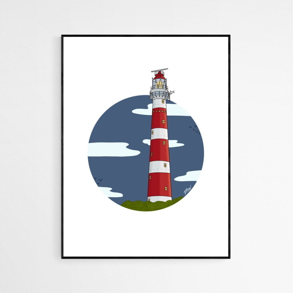 De Bornrif Vuurtoren Ameland Poster
