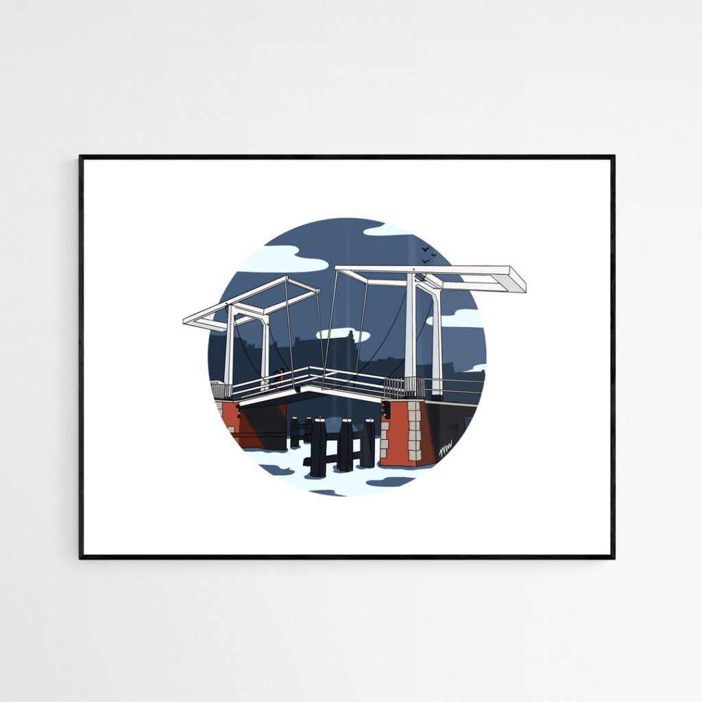 Gravestenenbrug Haarlem art print