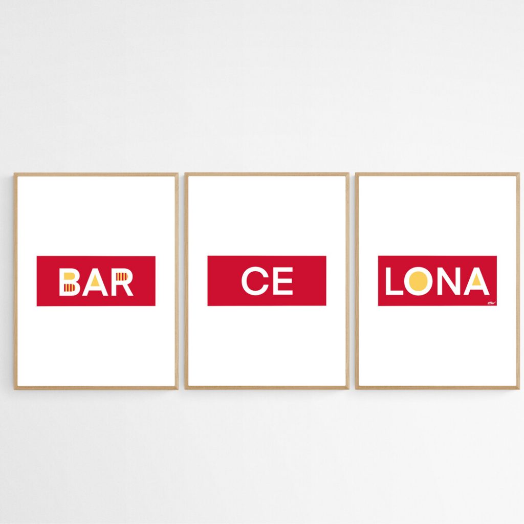 Barcelona tekst print