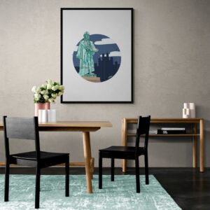 Den Bosch art print Jeroen Bosch Standbeeld ingelijst