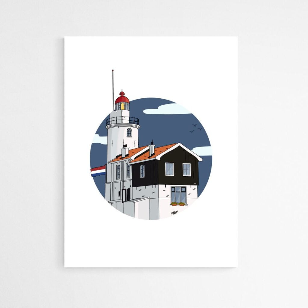 art print Het Paard van Marken Vuurtoren niet ingelijst