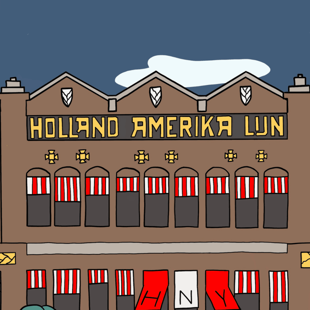 Hotel New York Rotterdam art print detail — kenmerkende Art Nouveau gevel