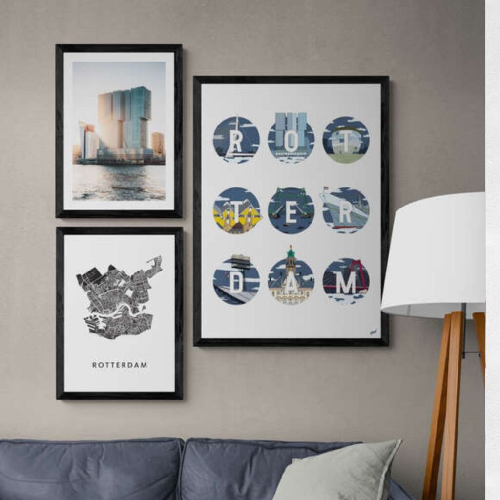 Iconisch Rotterdam poster aan de muur