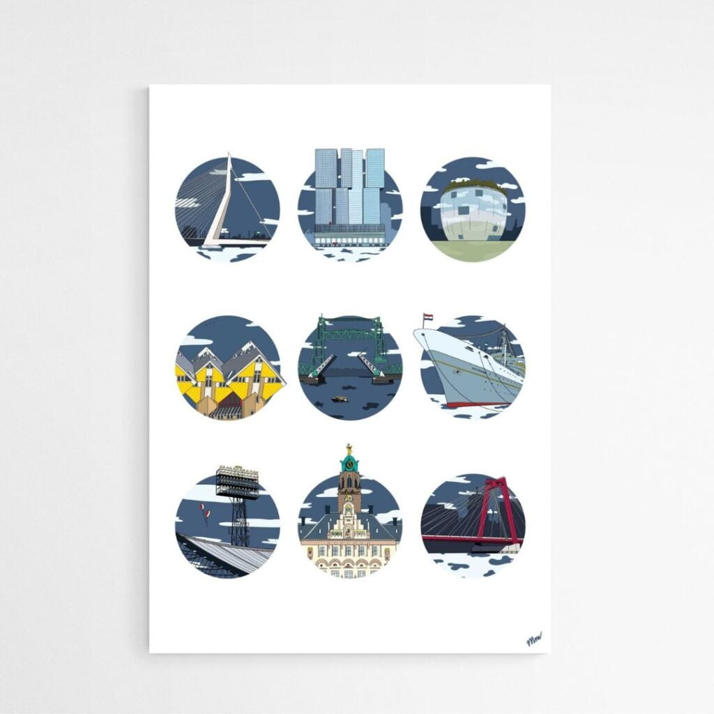 Iconisch Rotterdam Poster niet ingelijst zonder tekst