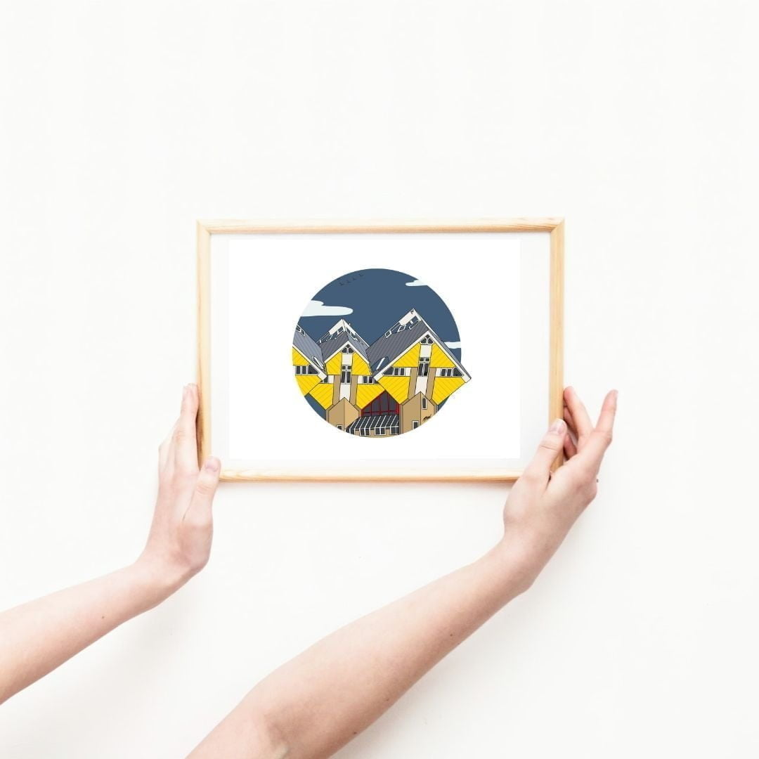 Kubuswoningen Rotterdam 4 Kubuswoningen art print A4 formaat