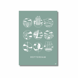 Urban Icons Poster Rotterdam Olive