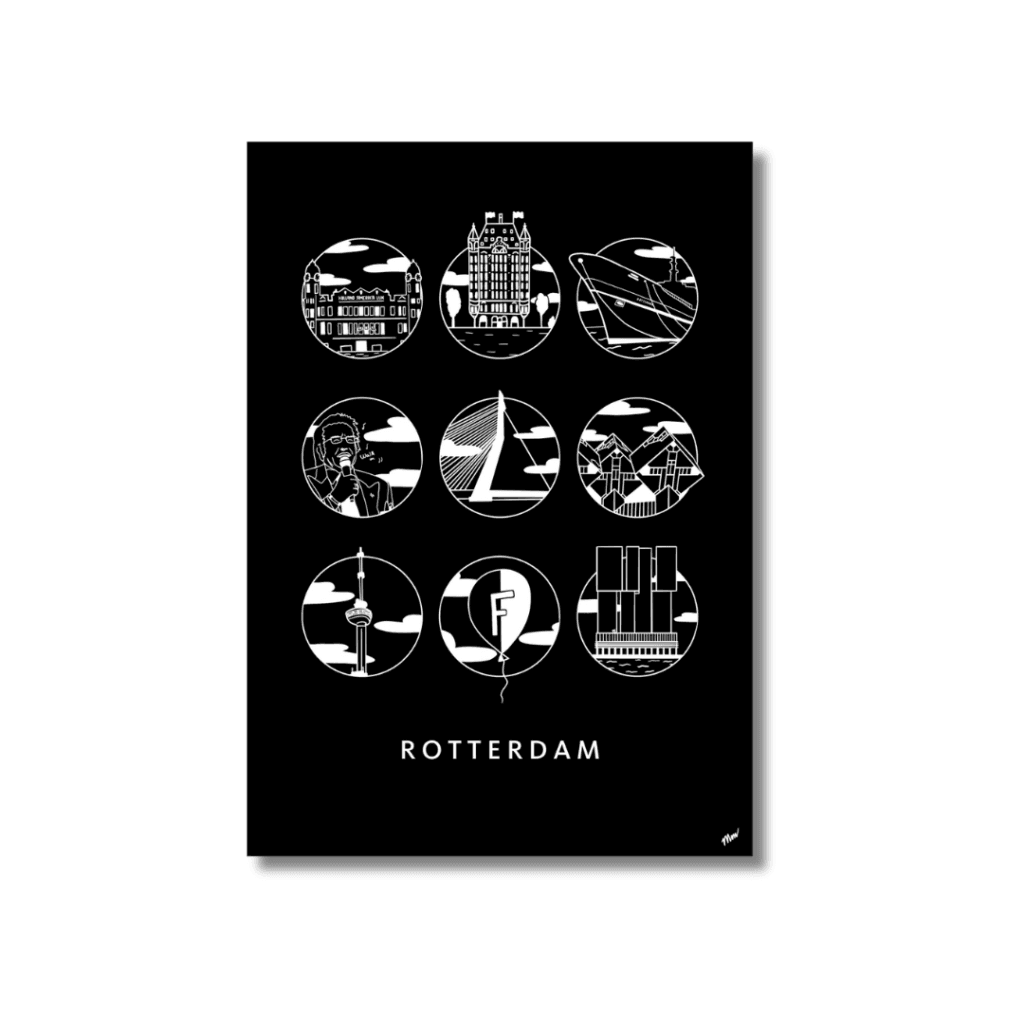 Urban Icons Poster Rotterdam Zwart