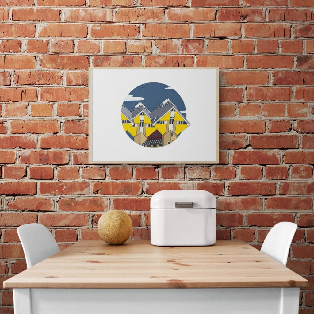 Rotterdamse kunst aan de muur - Kubuswoningen